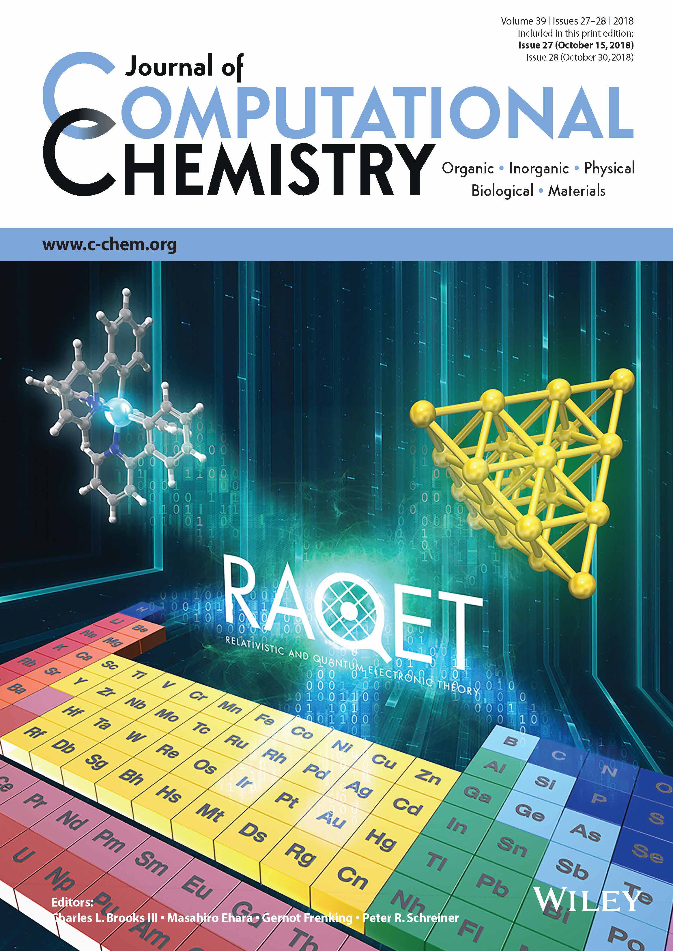 raqet解説論文がj comput chem のfront cover imageに採用されました